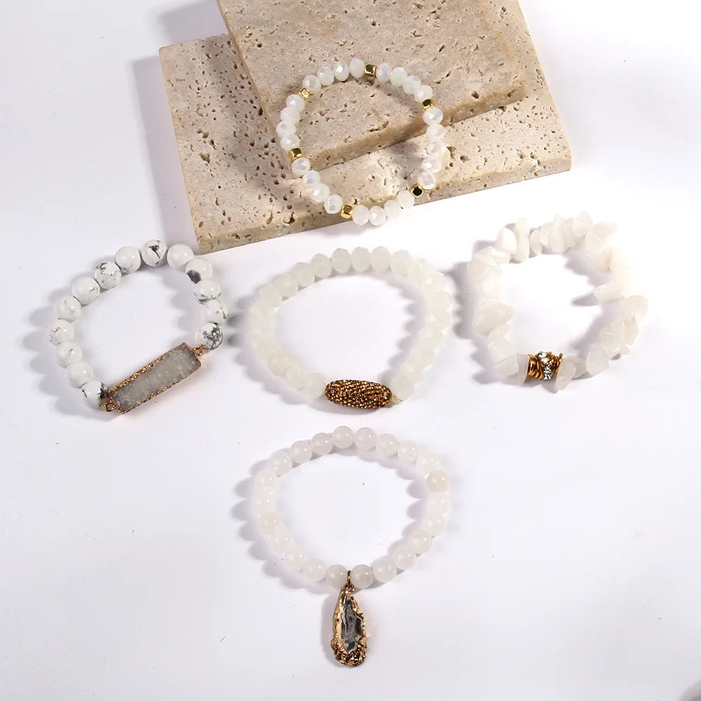 Luxe Druzy Stack Bracelet Set