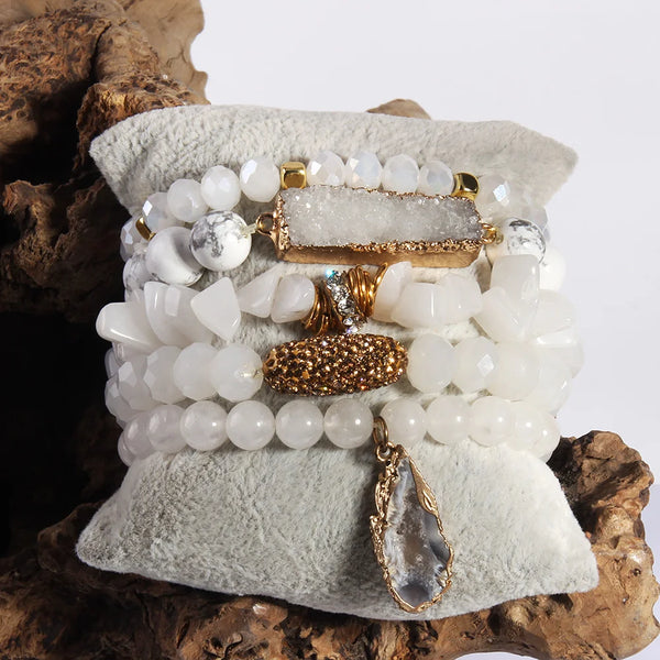 Luxe Druzy Stack Bracelet Set