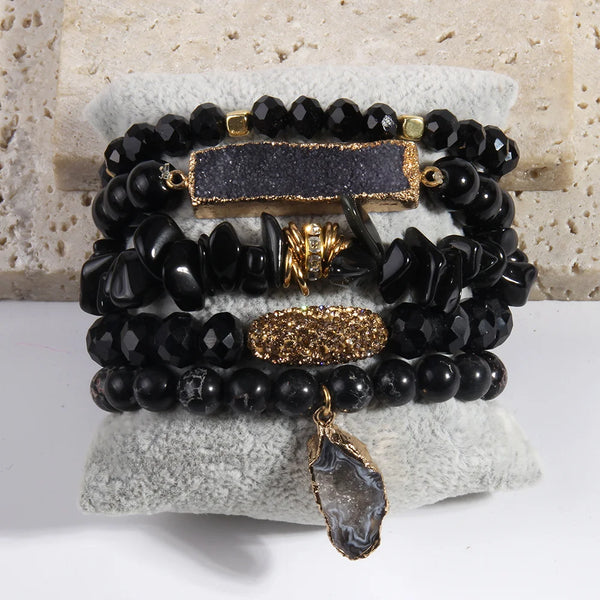 Luxe Druzy Stack Bracelet Set