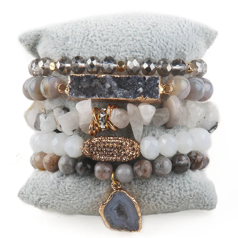 Luxe Druzy Stack Bracelet Set