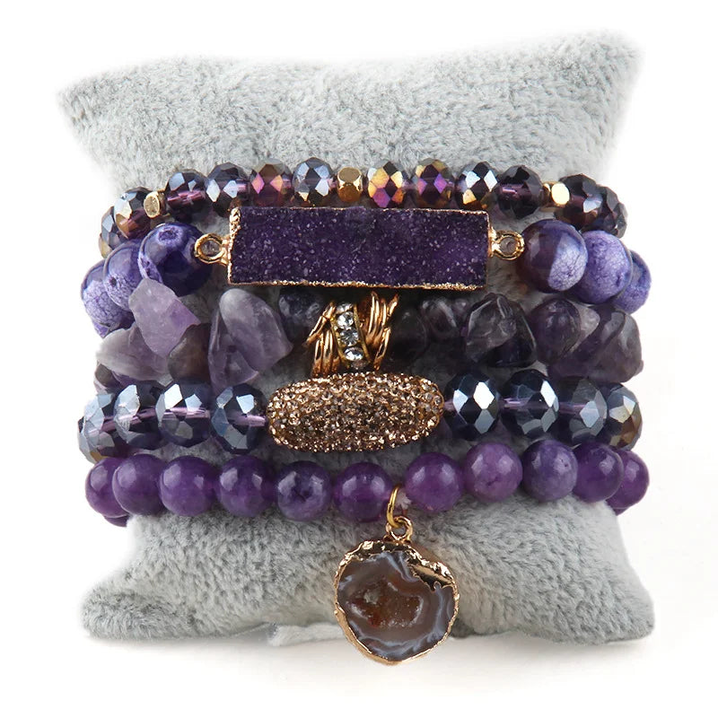 Luxe Druzy Stack Bracelet Set