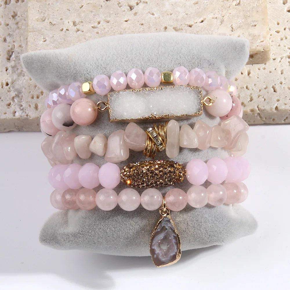 Luxe Druzy Stack Bracelet Set