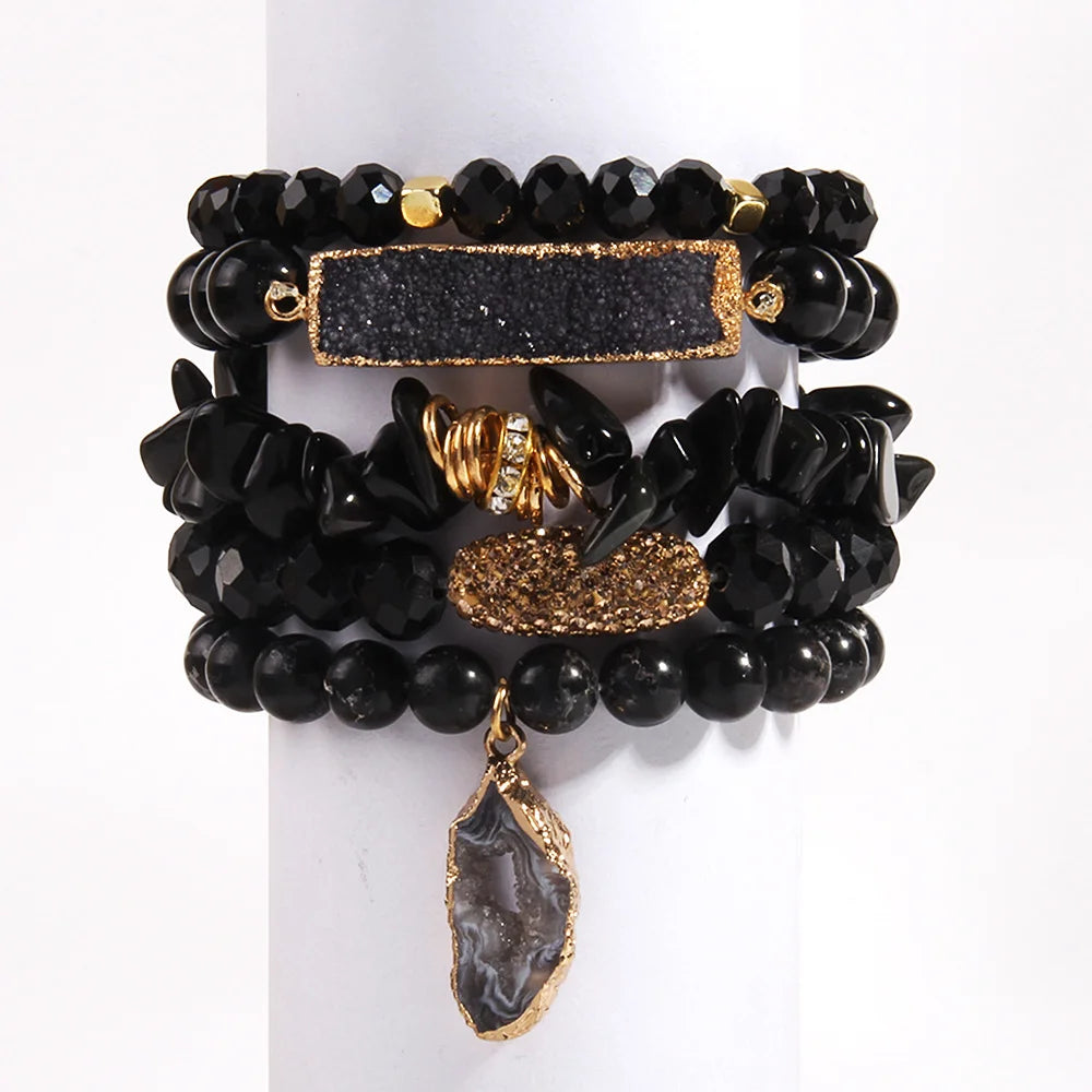 Luxe Druzy Stack Bracelet Set