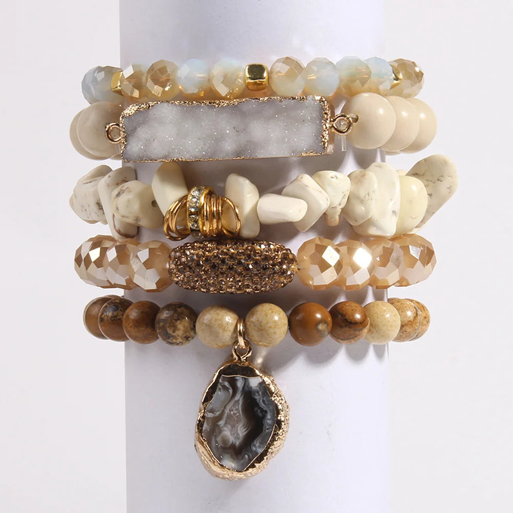 Luxe Druzy Stack Bracelet Set